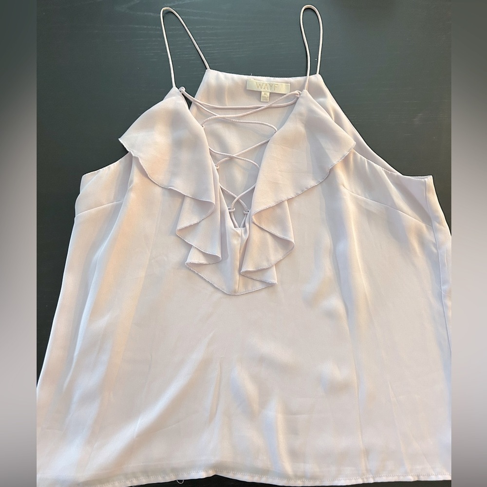 Lavender Lace Up Camisole